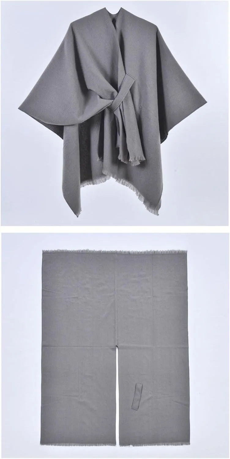 Women's shawl simple monochrome straps cape cloak cloak outerwear