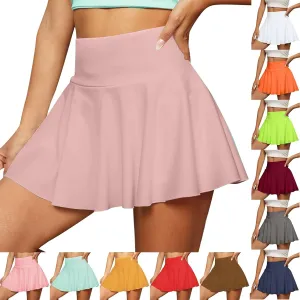 Womens Skorts with Pockets Tummy Control High Waisted Pleated Tennis Skirt Summer Golf Skirts with Shorts Underneath