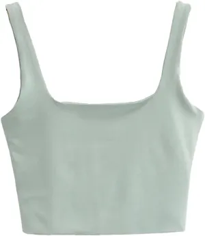 Women's Solid Casual Square Neck Multicolor Short Mini Sports Camisole