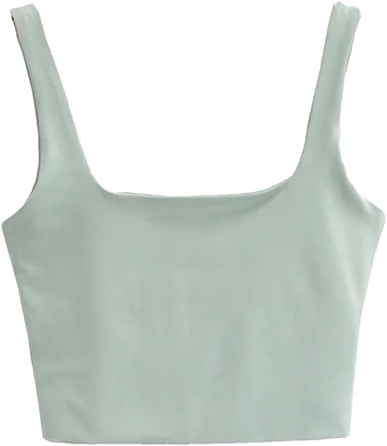 Women's Solid Casual Square Neck Multicolor Short Mini Sports Camisole
