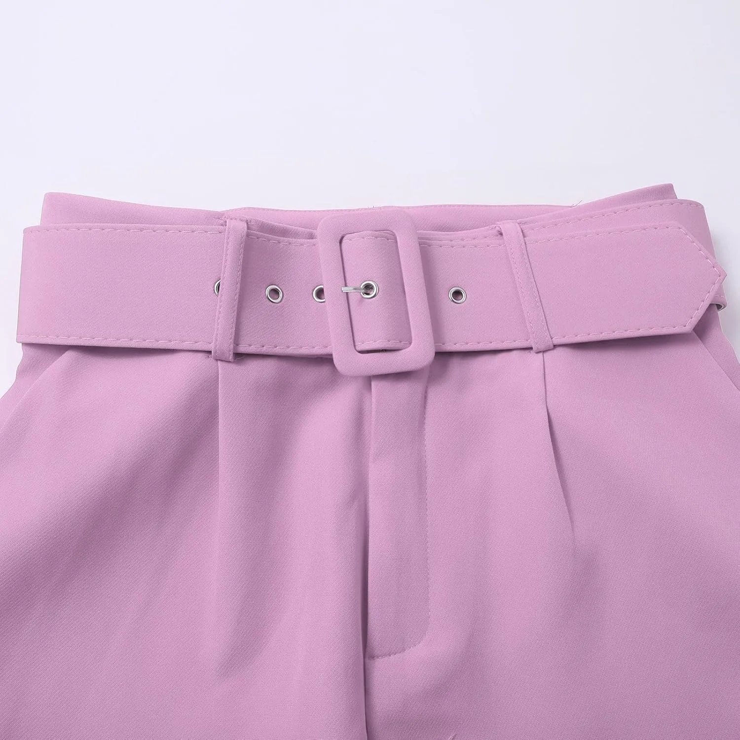 Womens Stylish Y2K High Waist Belt Trousers Casual Lightweight Cotton Linen Cropped Pant with Pockets for Spring Fall
