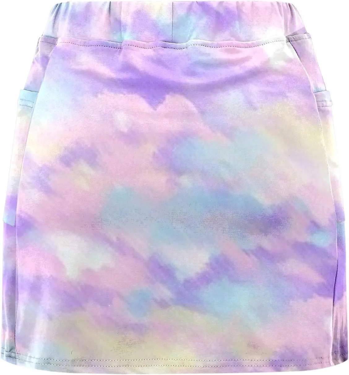 Women's Tennis Golf Mini Skirts with Pockets Casual High Waisted Elastic Tie Dye Skorts Summer Workout Skirt Inner Shorts