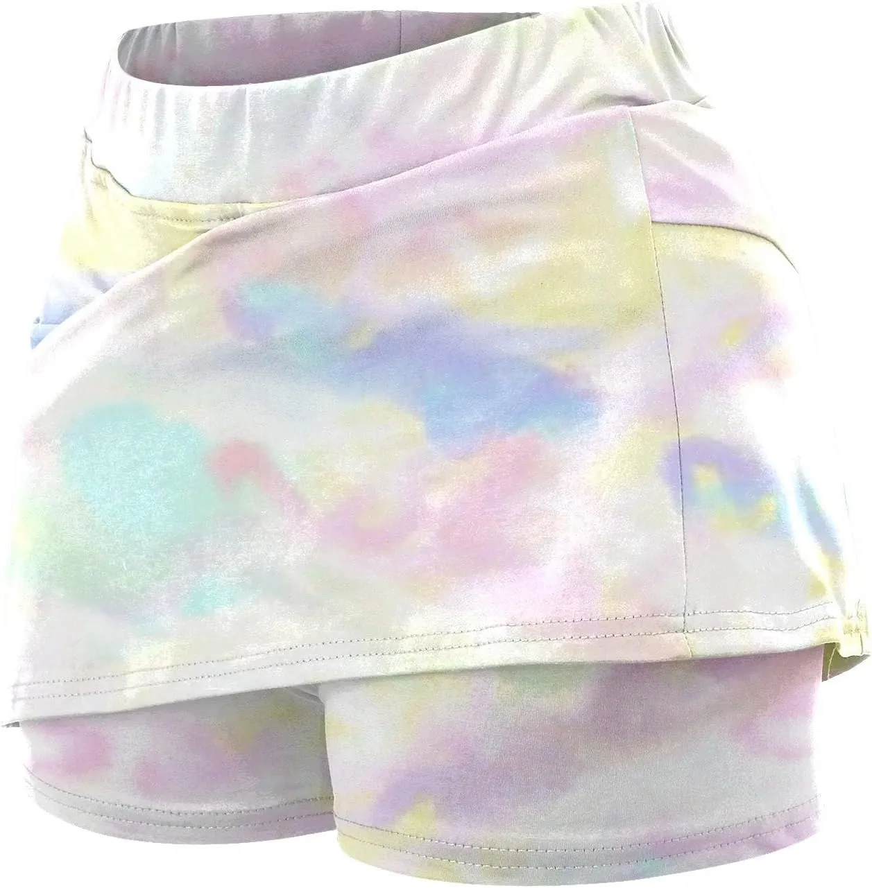 Women's Tennis Golf Mini Skirts with Pockets Casual High Waisted Elastic Tie Dye Skorts Summer Workout Skirt Inner Shorts