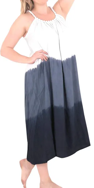 Womens Tie Dye Beachwear Swimwear Rayon Caftan Multi Plus Cover ups Blue