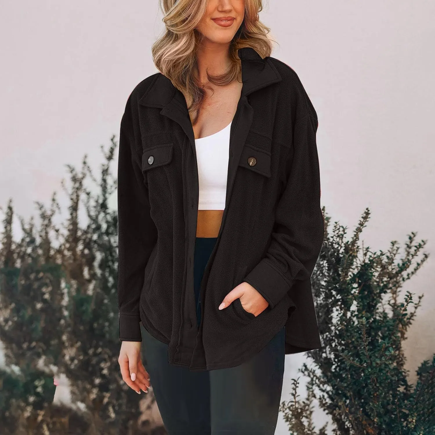 Womens Trench Coat Single Breasted Trench Coats Notch Collar Jacket Loose Fit Pea Coat Winter Jacket with Cheat Pockets