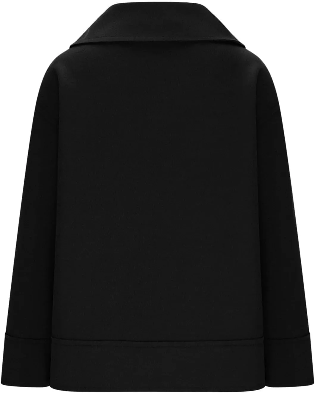 Women's Trench Coats Short Pea Coat Wool Blend Zip up Jacket Notch Lapel Jacket Loose Fit Casual Jacket Winter Coat