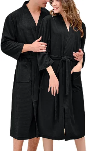 Women's Waffle Bathrobe, Lightweight Soft Super Absorbent Shower Nightgowns Robe Loose Comfy Luxury Spa Casual Robes