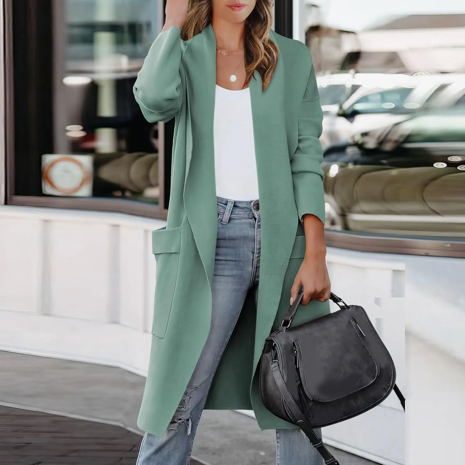 Womens Winter Coats Long Suit Collar Printed Pocket Jacket Rain & Anoraks Long Coats for Women The Drop Trench