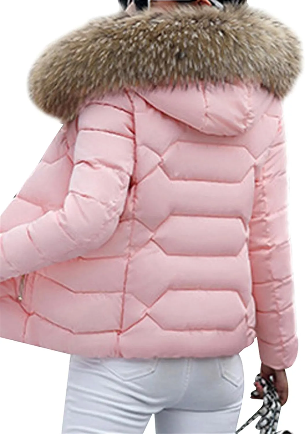 Womens Winter Warm Coat Faux Fur Parkas Casual Outerwear Jacket
