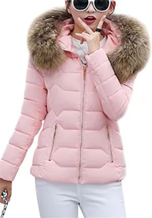 Womens Winter Warm Coat Faux Fur Parkas Casual Outerwear Jacket