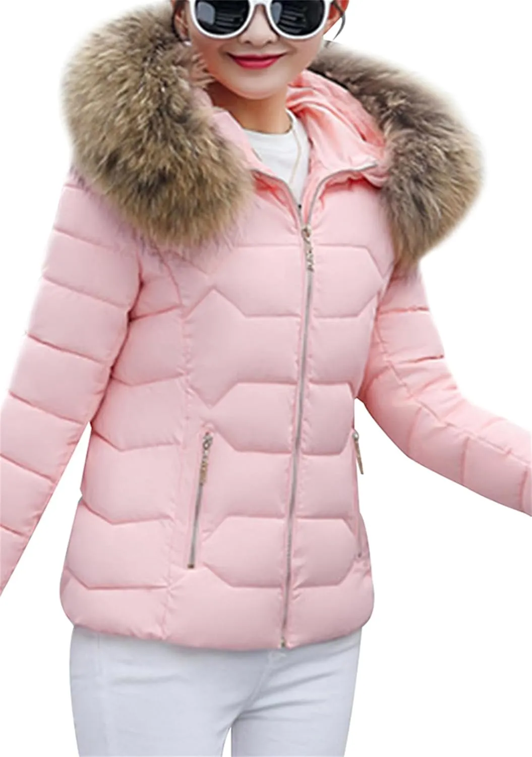 Womens Winter Warm Coat Faux Fur Parkas Casual Outerwear Jacket
