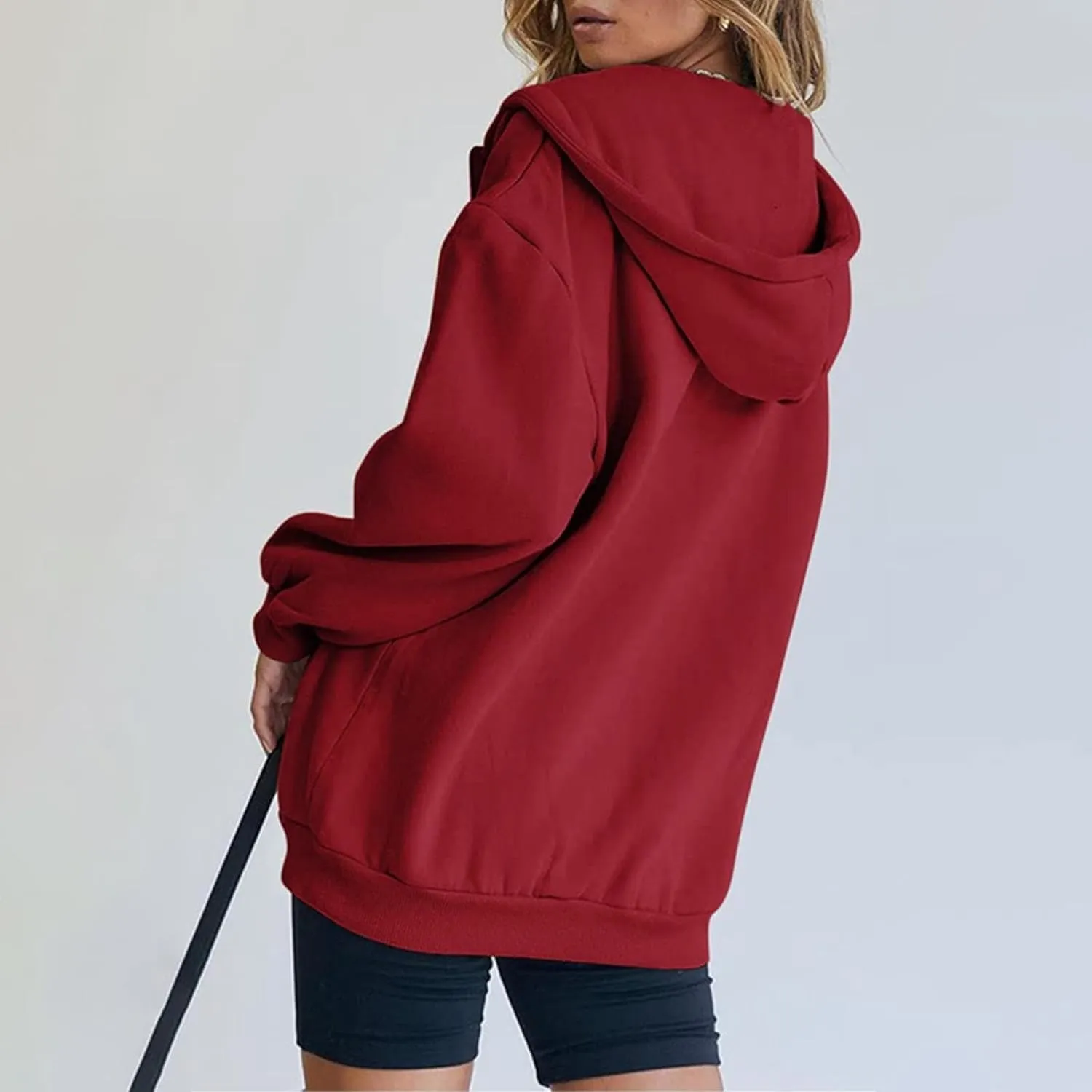 Women's Zip Up Y2K Hoodies Plus Size Trendy 2024 Jackets Long Sleeve Jacket Cute Drawstring Zip Up Hoodie
