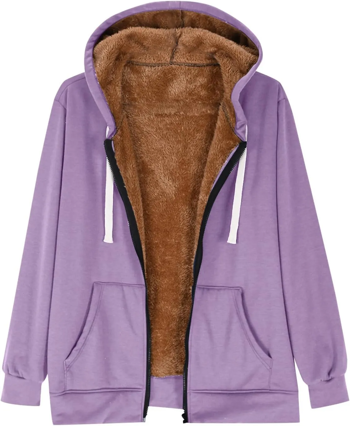 Womens Zipper Hoodies Warm Fleece Zip Jackets for Women Full Zip Up Sweatshirts Hoodie, Fleece Lined Jacket, Winter