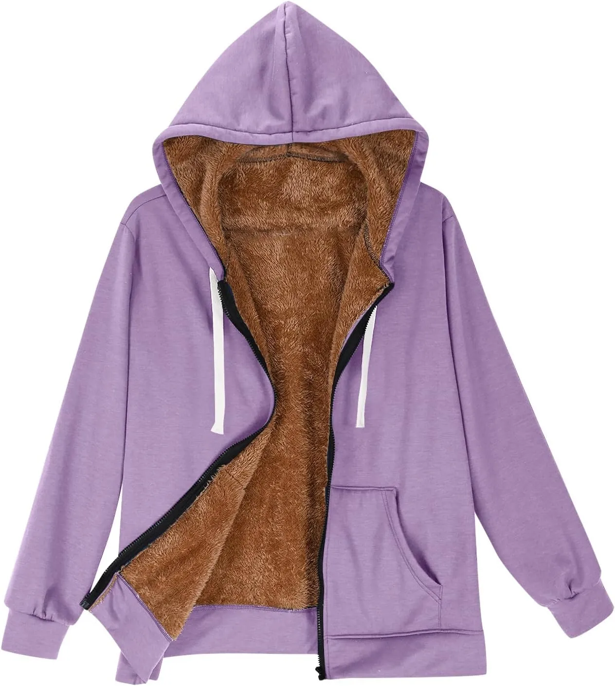 Womens Zipper Hoodies Warm Fleece Zip Jackets for Women Full Zip Up Sweatshirts Hoodie, Fleece Lined Jacket, Winter