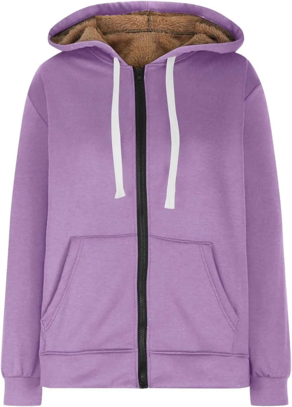 Womens Zipper Hoodies Warm Fleece Zip Jackets for Women Full Zip Up Sweatshirts Hoodie, Fleece Lined Jacket, Winter