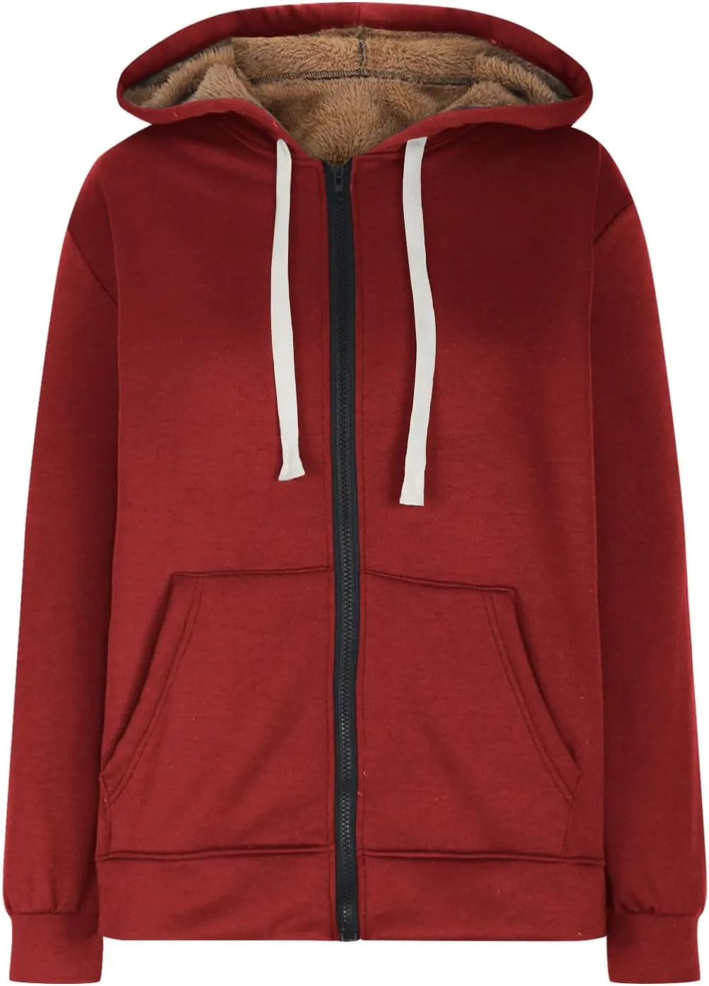 Womens Zipper Hoodies Warm Fleece Zip Jackets for Women Full Zip Up Sweatshirts Hoodie, Fleece Lined Jacket, Winter
