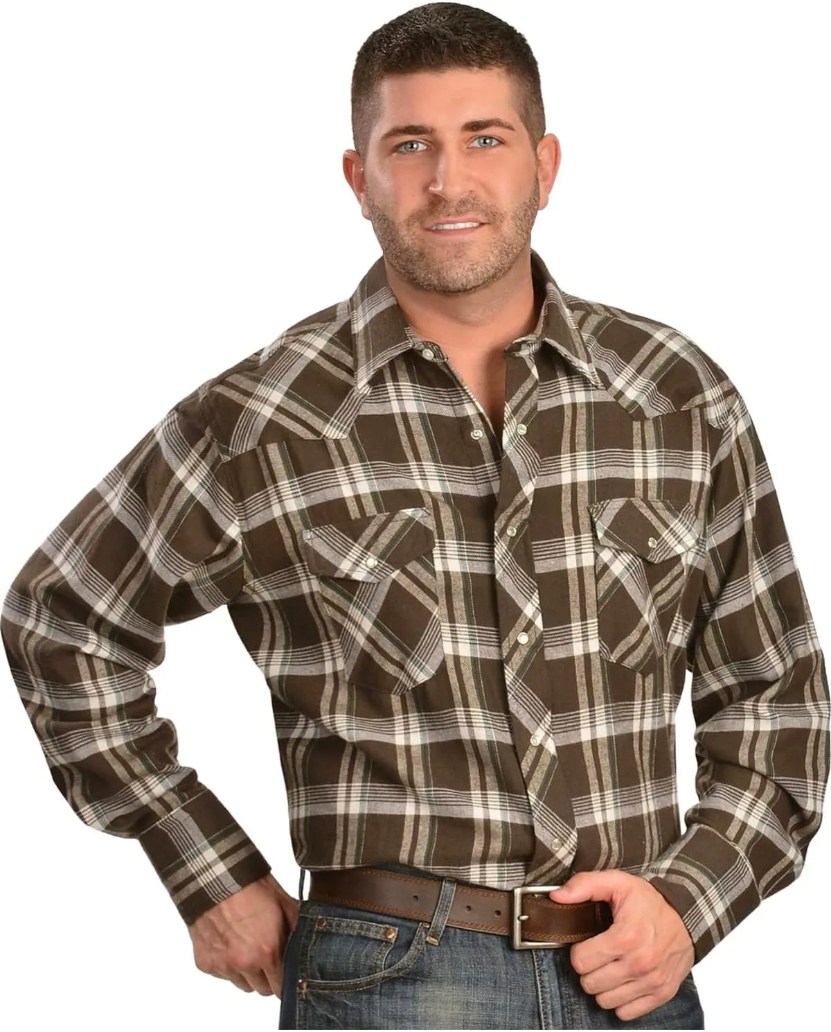 Wrangler Men's Western Lightweight Flannel Shirt