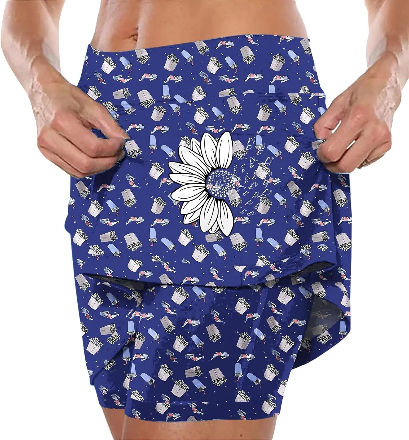 XOWRTE Women's Tennis Golf Skirts High Waisted with Pockets Inner Shorts for Athletic Skorts Sports Running Pickleball