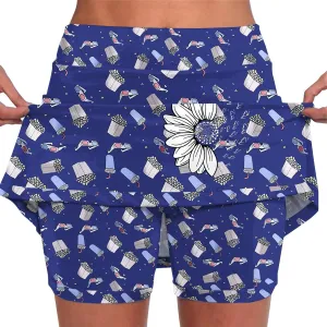XOWRTE Women's Tennis Golf Skirts High Waisted with Pockets Inner Shorts for Athletic Skorts Sports Running Pickleball