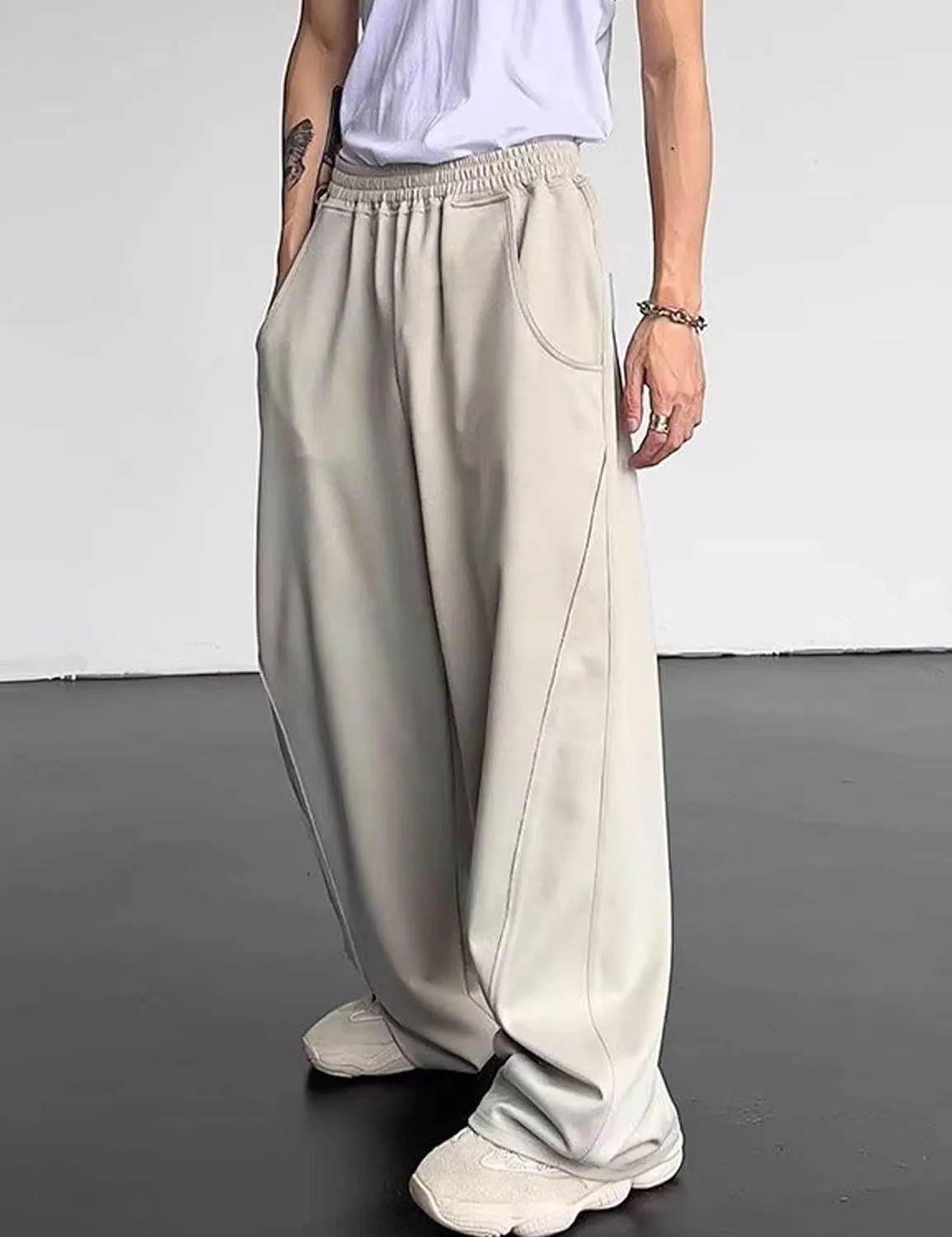 Y2K Baggy Sweatpants Drawstring Track Pants Wide Leg Yoga Gym Workout Pants Hip Hop Streetwear