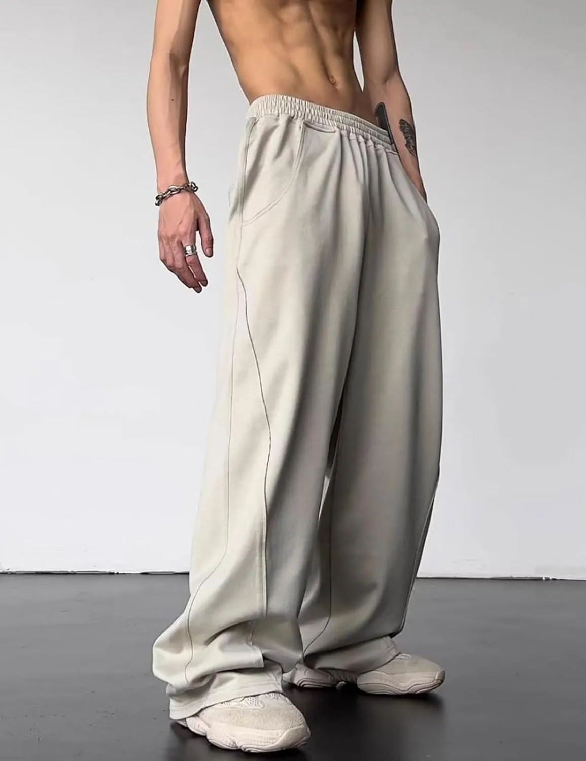 Y2K Baggy Sweatpants Drawstring Track Pants Wide Leg Yoga Gym Workout Pants Hip Hop Streetwear