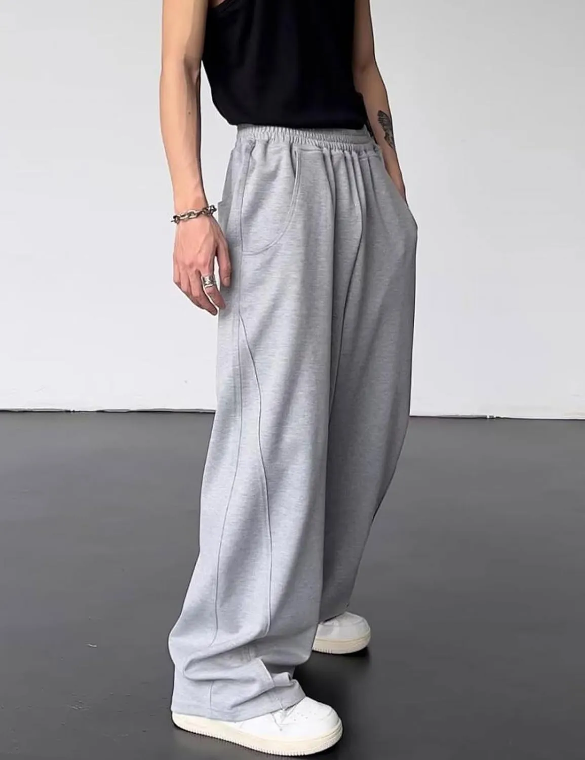 Y2K Baggy Sweatpants Drawstring Track Pants Wide Leg Yoga Gym Workout Pants Hip Hop Streetwear