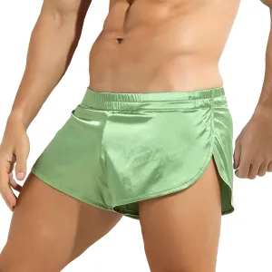 YUFEIDA Men's Athletic Supporters Silky Jockstrap Boxers Lightweight Active Shorts Large Side Split Satin Boxers