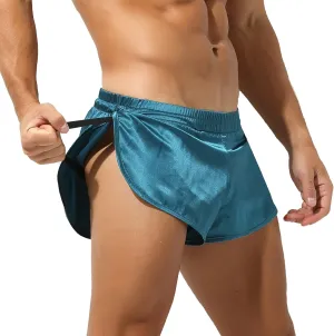 YUFEIDA Men's Athletic Supporters Silky Jockstrap Boxers Lightweight Active Shorts Large Side Split Satin Boxers