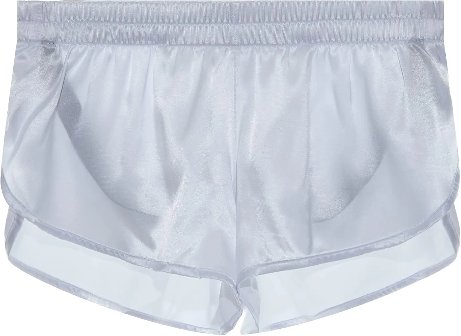 YUFEIDA Men's Athletic Supporters Silky Jockstrap Boxers Lightweight Active Shorts Large Side Split Satin Boxers