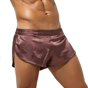 YUFEIDA Men's Athletic Supporters Silky Jockstrap Boxers Lightweight Active Shorts Large Side Split Satin Boxers