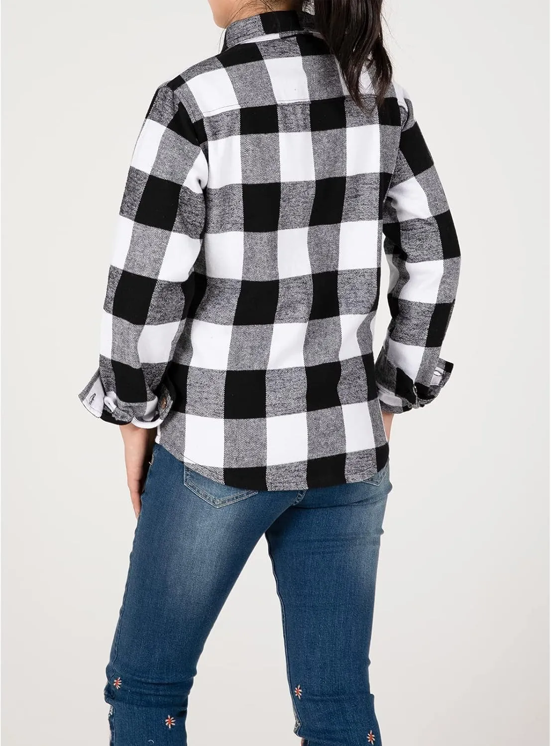 ZENTHACE Womens Sherpa Fleece Lined Flannel Jacket Button Down Plaid Flannel Shirt Jacket(All Sherpa Lining)