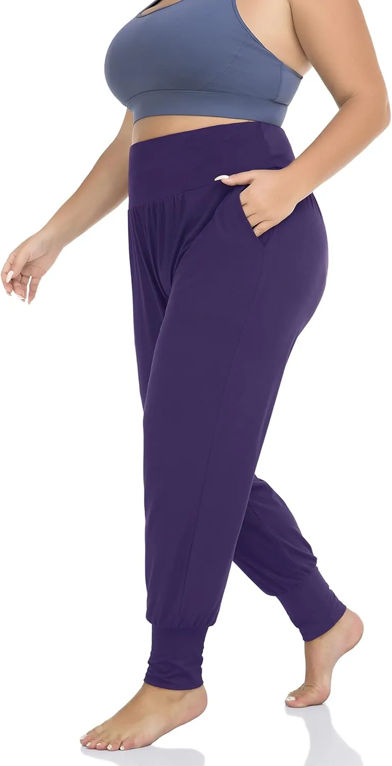 ZERDOCEAN Women's Plus Size Casual Yoga Joggers Comfy Loose Workout Lounge Pants with Pockets