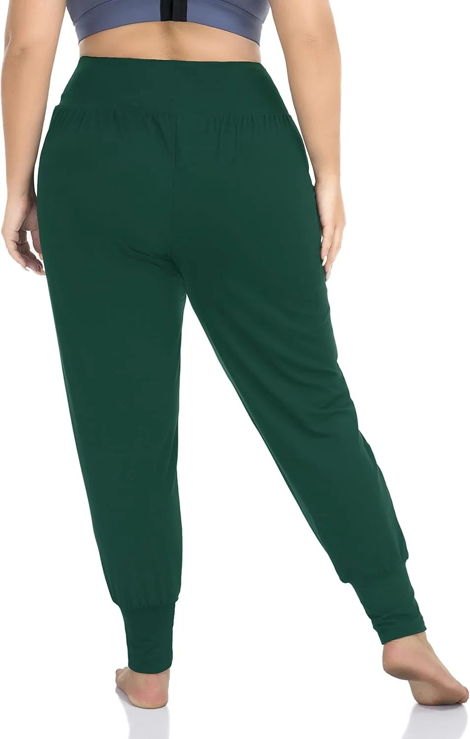 ZERDOCEAN Women's Plus Size Casual Yoga Joggers Comfy Loose Workout Lounge Pants with Pockets