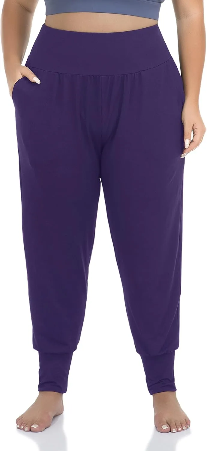 ZERDOCEAN Women's Plus Size Casual Yoga Joggers Comfy Loose Workout Lounge Pants with Pockets