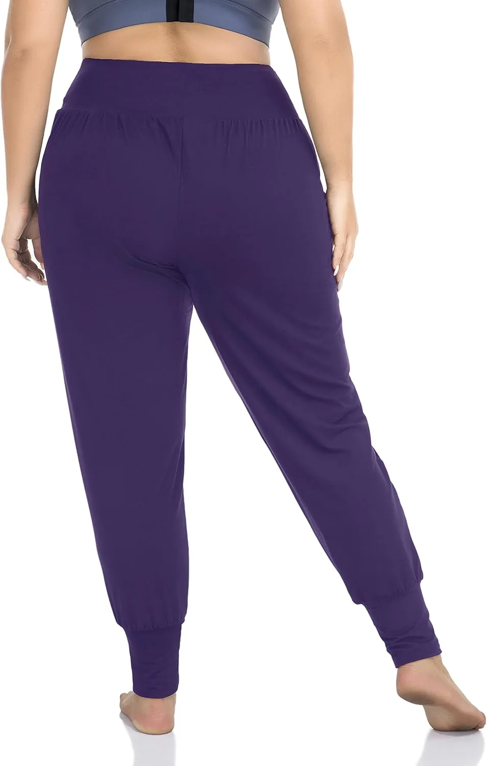 ZERDOCEAN Women's Plus Size Casual Yoga Joggers Comfy Loose Workout Lounge Pants with Pockets