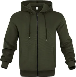 Zip Hoodies for Men Blank Warm Sweatshirt Personalized Winter Jacket