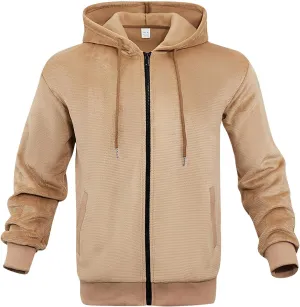 Zip Hoodies for Men Blank Warm Sweatshirt Personalized Winter Jacket