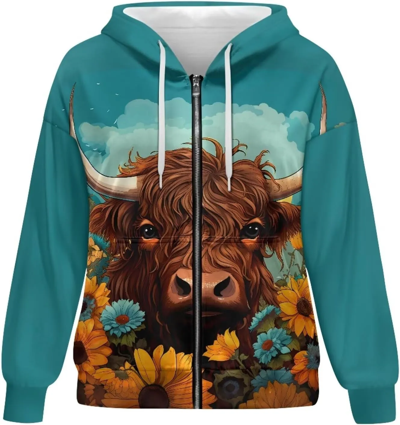 ZOUTAIRONG Hoodies for Women Zip Up Hoodie Oversize Sweatshirt Womens Jackets with Pocket