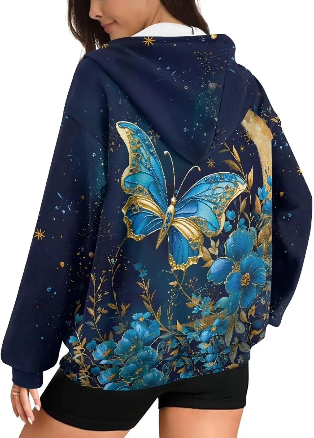 ZOUTAIRONG Hoodies for Women Zip Up Hoodie Oversize Sweatshirt Womens Jackets with Pocket