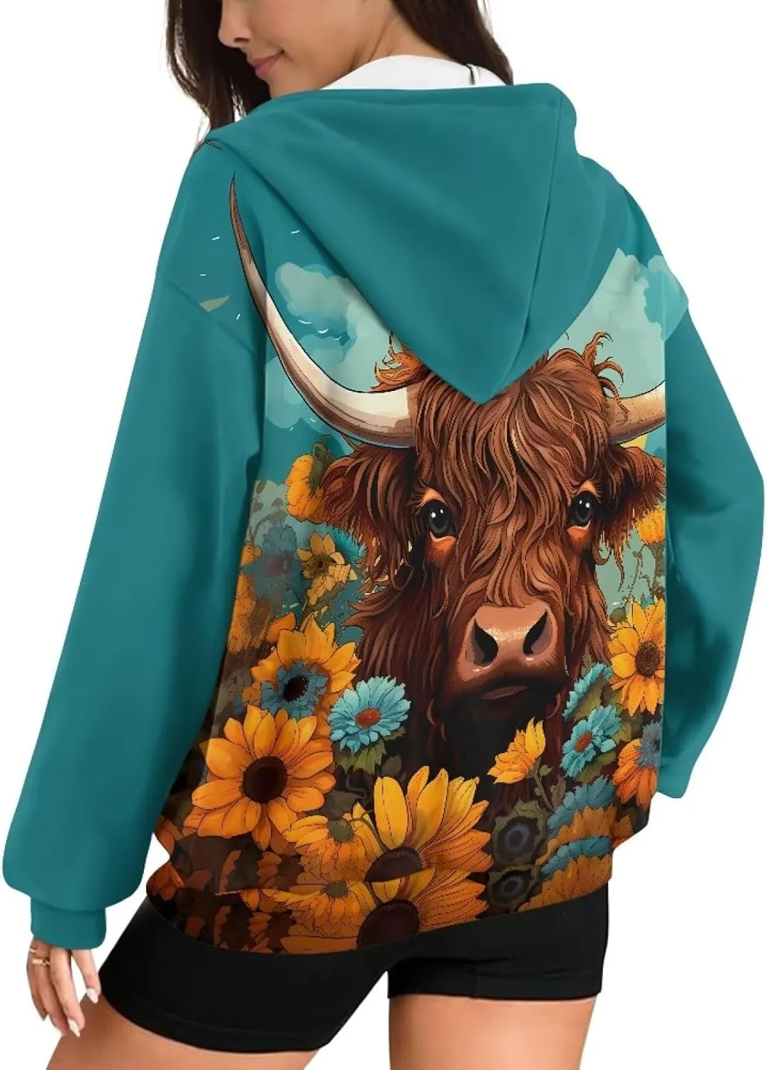 ZOUTAIRONG Hoodies for Women Zip Up Hoodie Oversize Sweatshirt Womens Jackets with Pocket