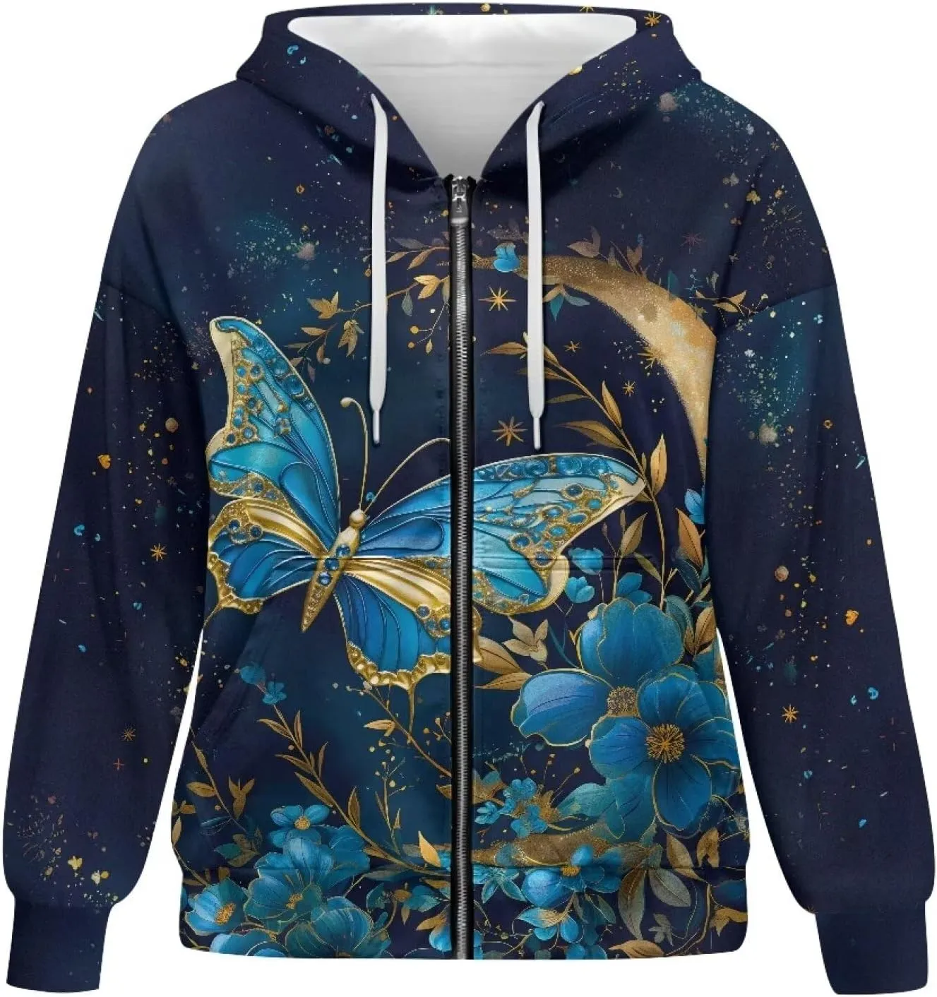 ZOUTAIRONG Hoodies for Women Zip Up Hoodie Oversize Sweatshirt Womens Jackets with Pocket